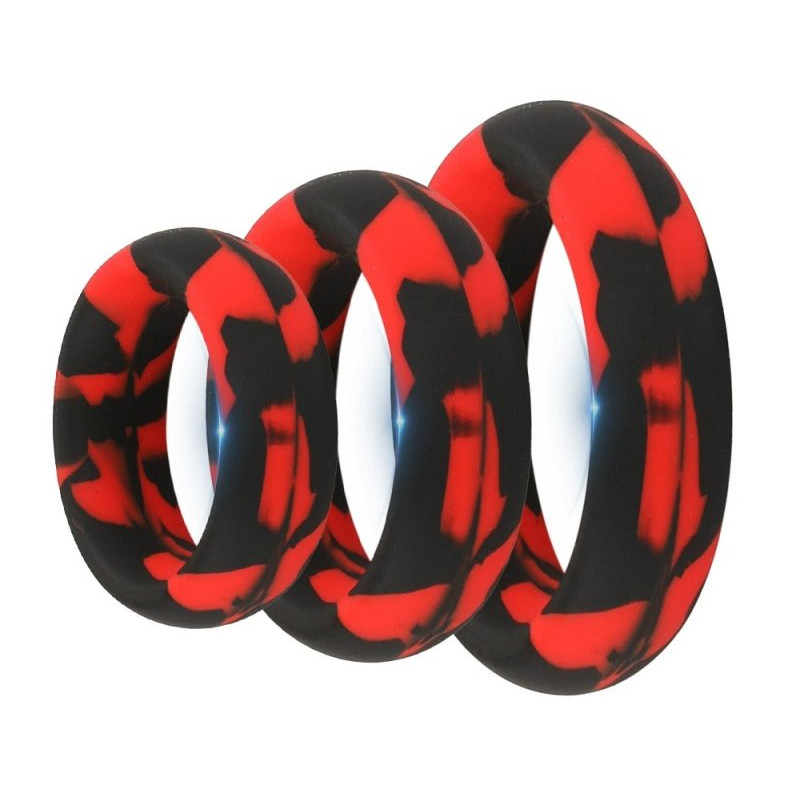 CockzRing Pack 3 Cockrings Silimix Rouge-Noir